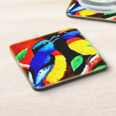 Niedliches Vogelpaar. Jetzt kaufen Getränkeuntersetzer (Linke Seite)