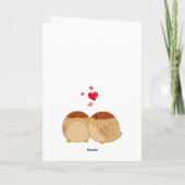 Niedliches Vogelpaar voll Liebe Herz Feiertagskarte (Rückseite)