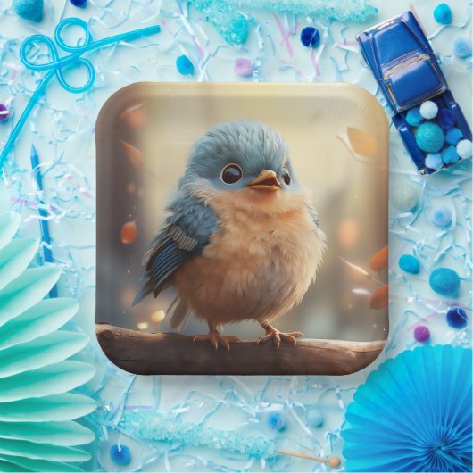 Niedliches Vogelpapier Pappteller (Party)