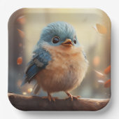 Niedliches Vogelpapier Pappteller (Vorderseite)
