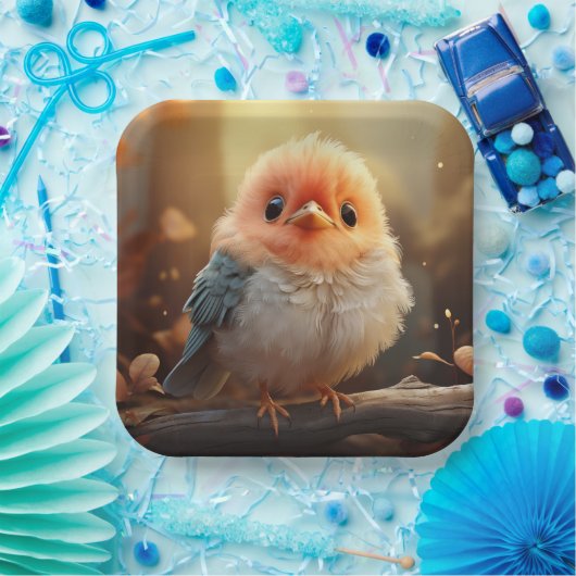 Niedliches Vogelpapier Pappteller (Party)