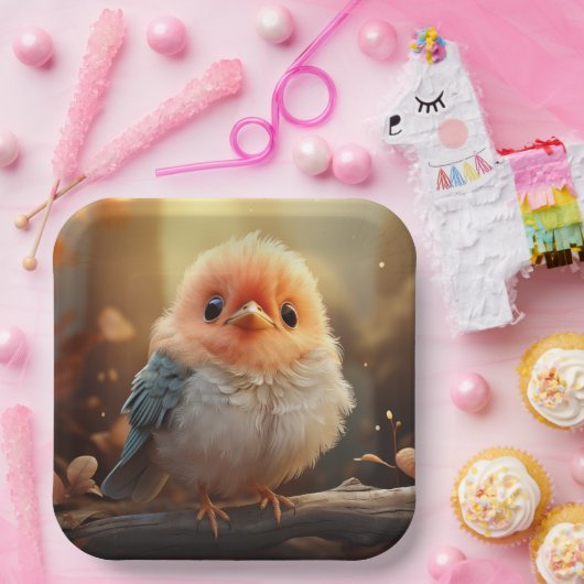 Niedliches Vogelpapier Pappteller (Party)