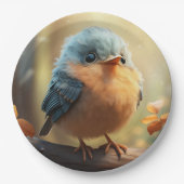 Niedliches Vogelpapier Pappteller (Vorderseite)