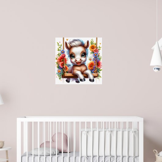 Niedliches Vogelpferd-Kinderzimmer Poster (Kinderzimmer 2)