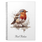 Niedliches Vogelrottrobin in Aquarellfarben indivi Notizblock (Vorderseite)