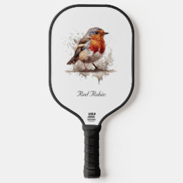 Niedliches Vogelrottrobin in Aquarellfarben indivi Pickleball Schläger