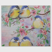 Niedliches Vogelschutzpapier Geschenkpapier (Flach)