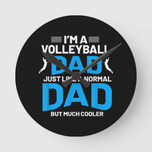 Niedliches Volleyballgeschenk für Väter und Männer Runde Wanduhr
