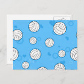 Niedliches Volleyballmuster Blau Postkarte (Vorne/Hinten)