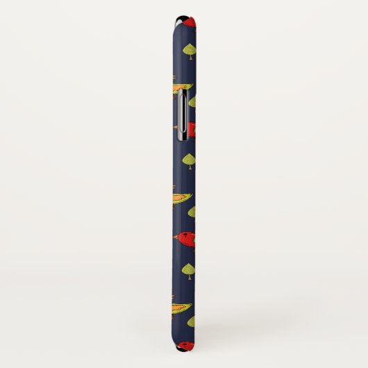 Niedliches, von Hand Gezeichnet Vogelmuster Case-Mate iPhone Hülle (Hinten/Rechts)