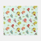 Niedliches, von Hand Gezeichnet Vogelmuster Fleecedecke (Vorderseite (Horizontal))