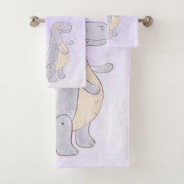 Niedliches vorhistorisches Dinosaurier Toy Badhandtuch Set