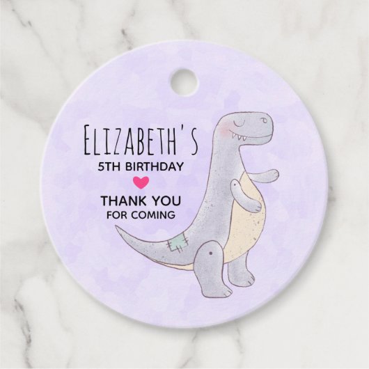 Niedliches vorhistorisches Dinosaurier Toy Geschenkanhänger (Vorderseite)