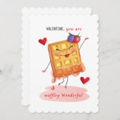 Niedliches Waffelzeichen Vintag Valentine Feiertagskarte (Vorne/Hinten)