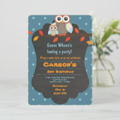 Niedliches Wald Birthday Einladung (Stehend Vorderseite)