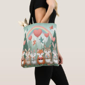Niedliches Wald-Kreatur-Regenbogenvalentin Tasche (Von Nahem)