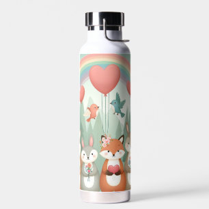 Niedliches Wald-Kreatur-Regenbogenvalentin Trinkflasche