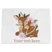 Niedliches Wald Mommy Girl Hirsche Party Große Geschenktüte (Vorderseite)