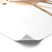 Niedliches Wald Wasserfarbe Hirsche Kinderzimmer K Poster (Ecke)