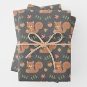 Niedliches Waldeichhörnchen Acorn Herbstleaves Mus Geschenkpapier Set (Beispiel)