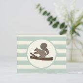 Niedliches Waldeichhörnchen, hellgrün Postkarte (Stehend Vorderseite)