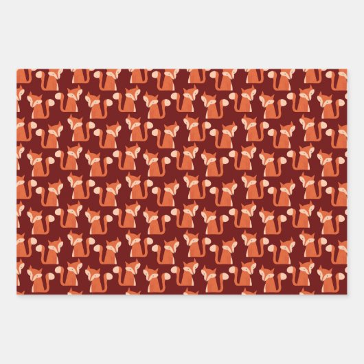 Niedliches Waldforstmuster Geschenkpapier Set (Vorderseite)