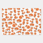 Niedliches Waldgebiet Herbstwald Fox Muster Geschenkpapier Set (Vorderseite 3)