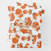 Niedliches Waldgebiet Herbstwald Fox Muster Geschenkpapier Set (Beispiel)