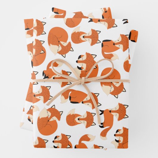 Niedliches Waldgebiet Herbstwald Fox Muster Geschenkpapier Set (Beispiel)
