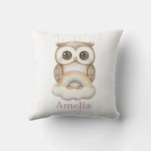 Niedliches Waldhühnchen auf einem Boho-Regenbogen- Kissen (Rückseite)