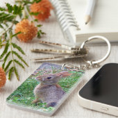 Niedliches Waldkaninchen-Häschen-Kaninchen Schlüsselanhänger (Vorderseite rechts)