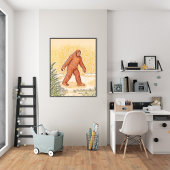 Niedliches Waldland Bigfoot Wandern Wand Kunstpost Poster