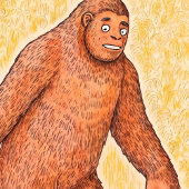 Niedliches Waldland Bigfoot Wandern Wand Kunstpost Poster