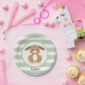 Niedliches Waldland Bunny Rabbit auf Light Sage Gr Pappteller (Party)