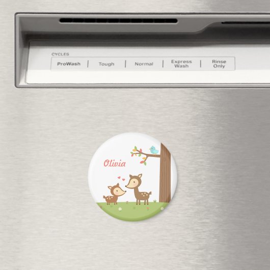 Niedliches Waldland Hirsche Muttermund und Kindern Magnet (In Situ (Geschirrspüler))