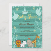 Niedliches Waldland, Waldtiere Kinderdusche Einladung (Vorderseite)