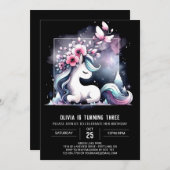 Niedliches Waldpferd Geburtstag Einladung (Vorne/Hinten)