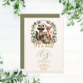 Niedliches Waldrasenwald Grüne Babydusche Einladung