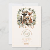 Niedliches Waldrasenwald Grüne Babydusche Einladung (Vorderseite)