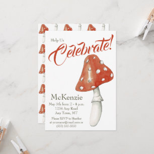 Niedliches Waldrotes Pilz Einladung