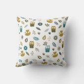 Niedliches Waldtier-Baby-Jungen-Mitteilungs-Kissen Kissen (Rückseite)