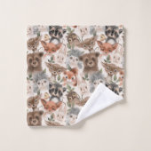 Niedliches Waldtier Badhandtuch Set (Waschlappen)