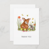 Niedliches Waldtier Dankeschön Karte (Vorne/Hinten)