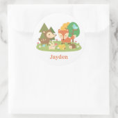 Niedliches Waldtier für Kinder Runder Aufkleber (Tasche)