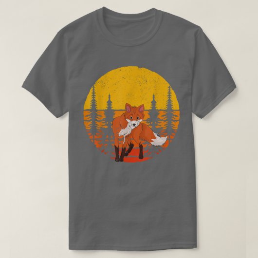 Niedliches Waldtier Lover Retro Naturbäume für T-Shirt (Design vorne)