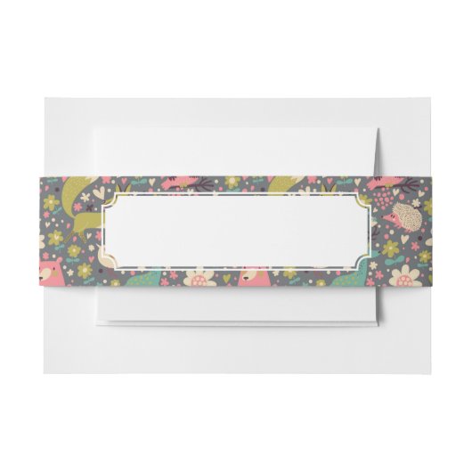 Niedliches Waldtier-Muster Einladungsbanderole (Vorderseite Beispiel)