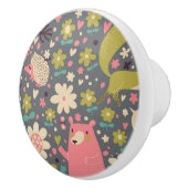 Niedliches Waldtier-Muster Keramikknauf (Rechts)