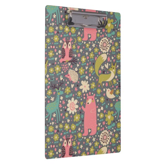 Niedliches Waldtier-Muster Klemmbrett (Rechts)