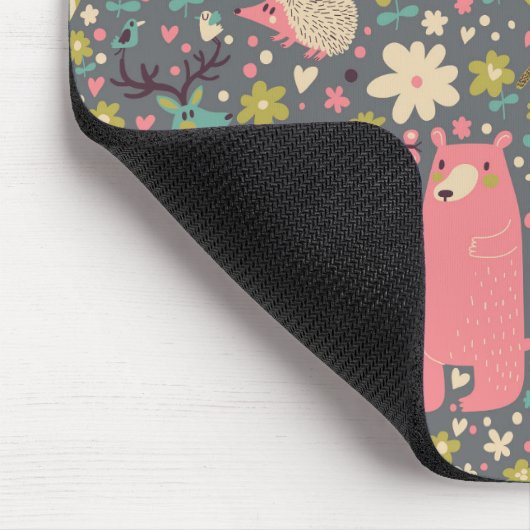 Niedliches Waldtier-Muster Mousepad (Ecke)