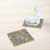 Niedliches Waldtier-Muster Rechteckiger Pappuntersetzer (Vor Ort)